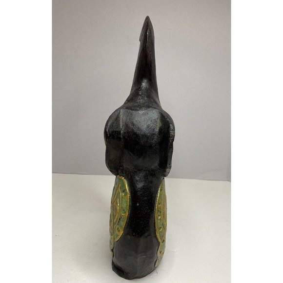 Hand Painted Carved Wooden Elephant Figurine Statue Rustic Hand Primitif Asian - Picture 6 of 13